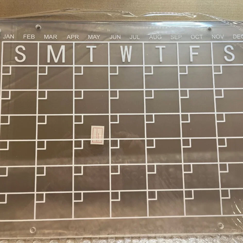 Clear Magnetic Acrylic Dry Erase Board - New w/ Markers & Eraser